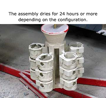 The assembly dries for 24 hours or more depending on the configuration